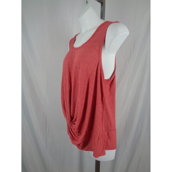 ModCloth Red Stripe Twist Front Sleeveless Tank Top Plus Size 2X - Picture 3 of 7